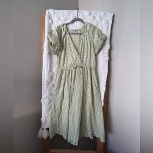 Madwell Green Plaid Midi Dress